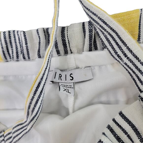 IRIS Juniors Linen Blend Striped Crop Top Juniors Summer Juniors XL - Picture 5 of 7